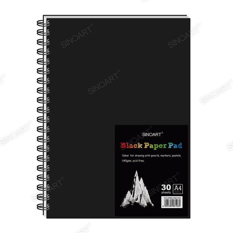 Bloc de papel Negro de 140 gsm 30 hojas de Papel para Artistas