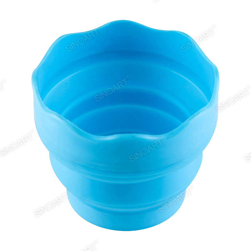 Cubo de Agua Plegable de Plástico Blando de 9,5cm de Diámetro y de 8cm de Altura