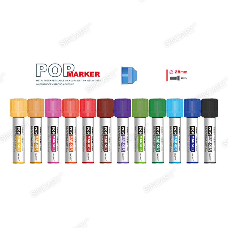 Marcadores a Base de Óleo Impermeable y Marcadores Pop de 12 Colores