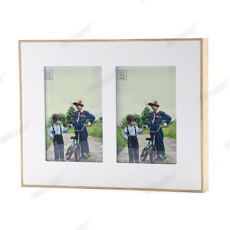 Cuadro de Arte con Acabado de Madera Cuadro de Exhibición Montado en la Pared Cuadro de Collage de fotos de 21,6x27,6x3,5 cm