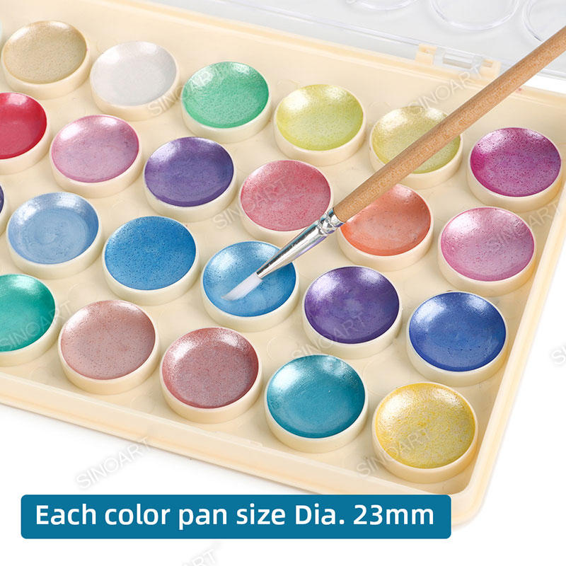 Juego de pinturas de perlas de acuarela metálicas de 36 colores, pintura de acuarela