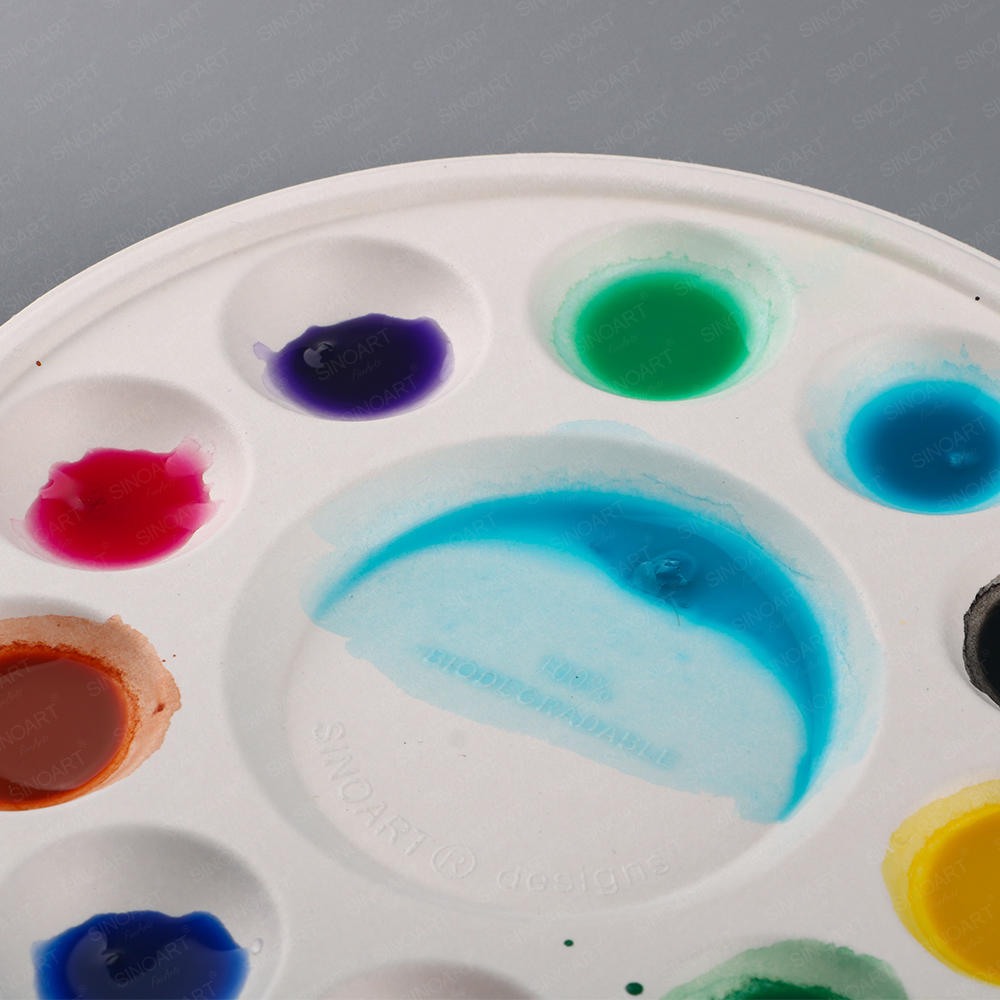 Paleta de pintura desechable biodegradable redonda